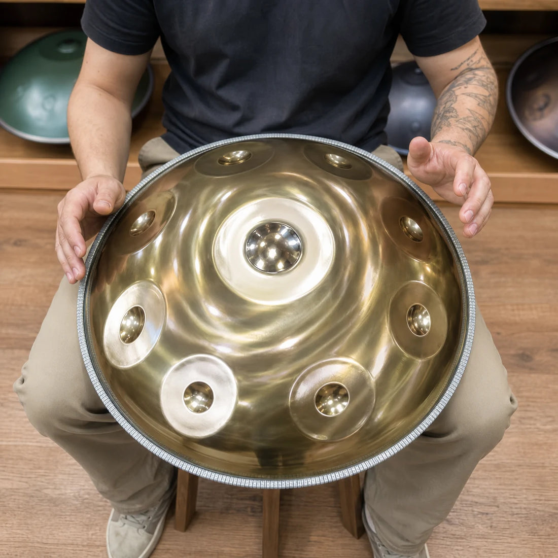 Handpan Celtic D Minor 9 Notes - Stainless Steel, Hand-Tuned