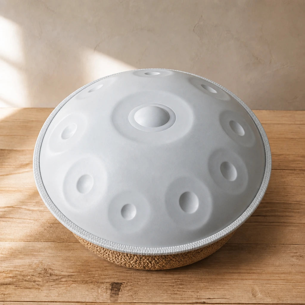 Handpan Classic Kurd oder Amara D-Moll 9–12 Noten – Weiß
