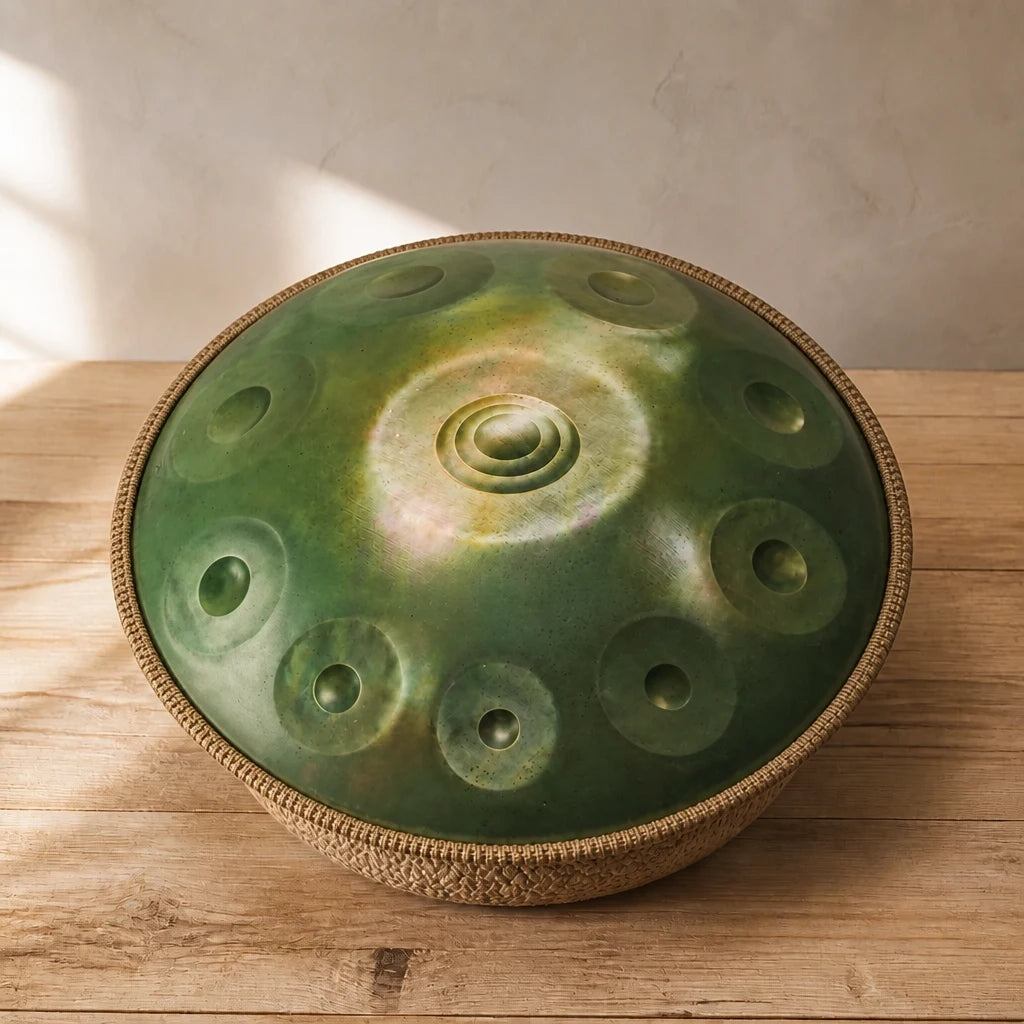 Handpan Emerald D-Moll 10 Noten – Grün
