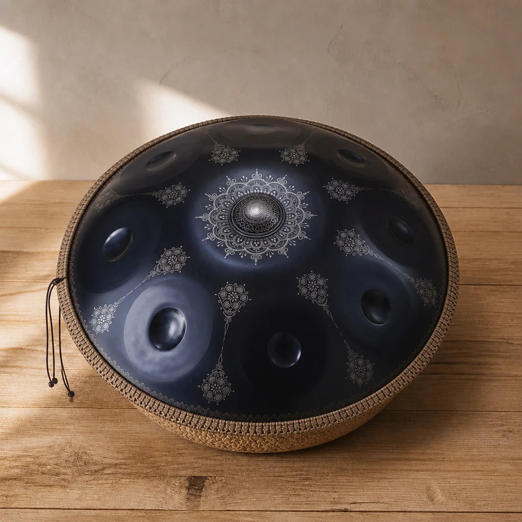 Handpan C-Dur 9–12 Noten – Edelstahl, handgraviert