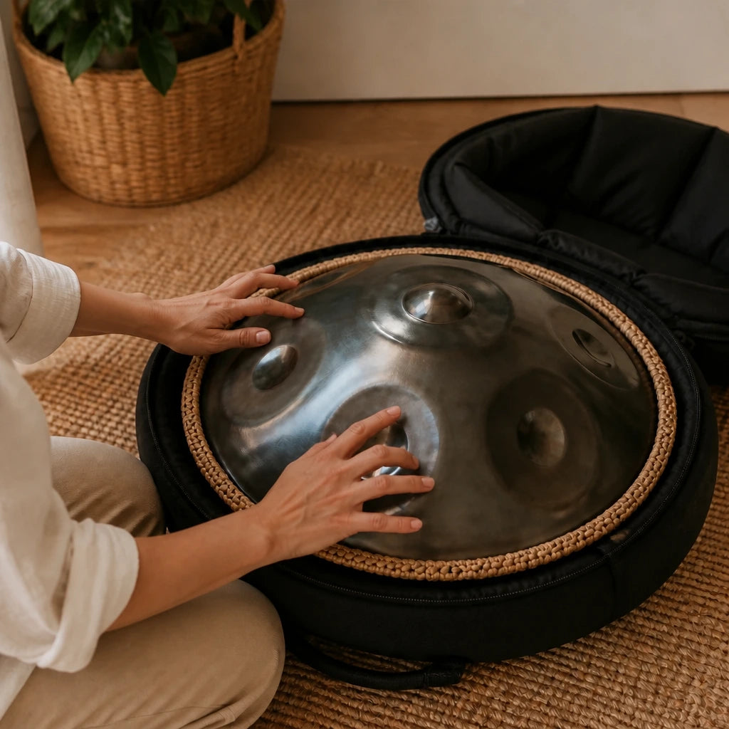 Kantenschutz für Handpan – geflochten