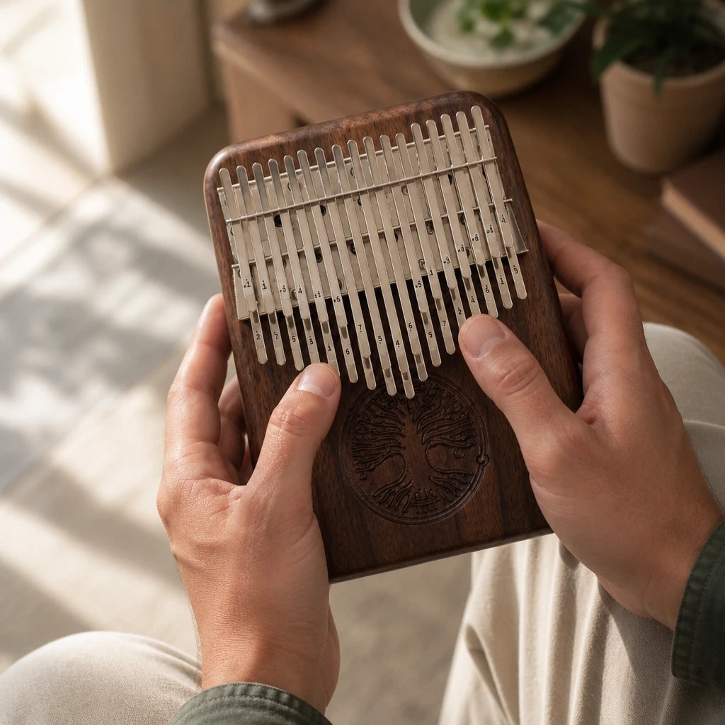 Kalimba 34 Noten B-Dur – Nussholz massiv