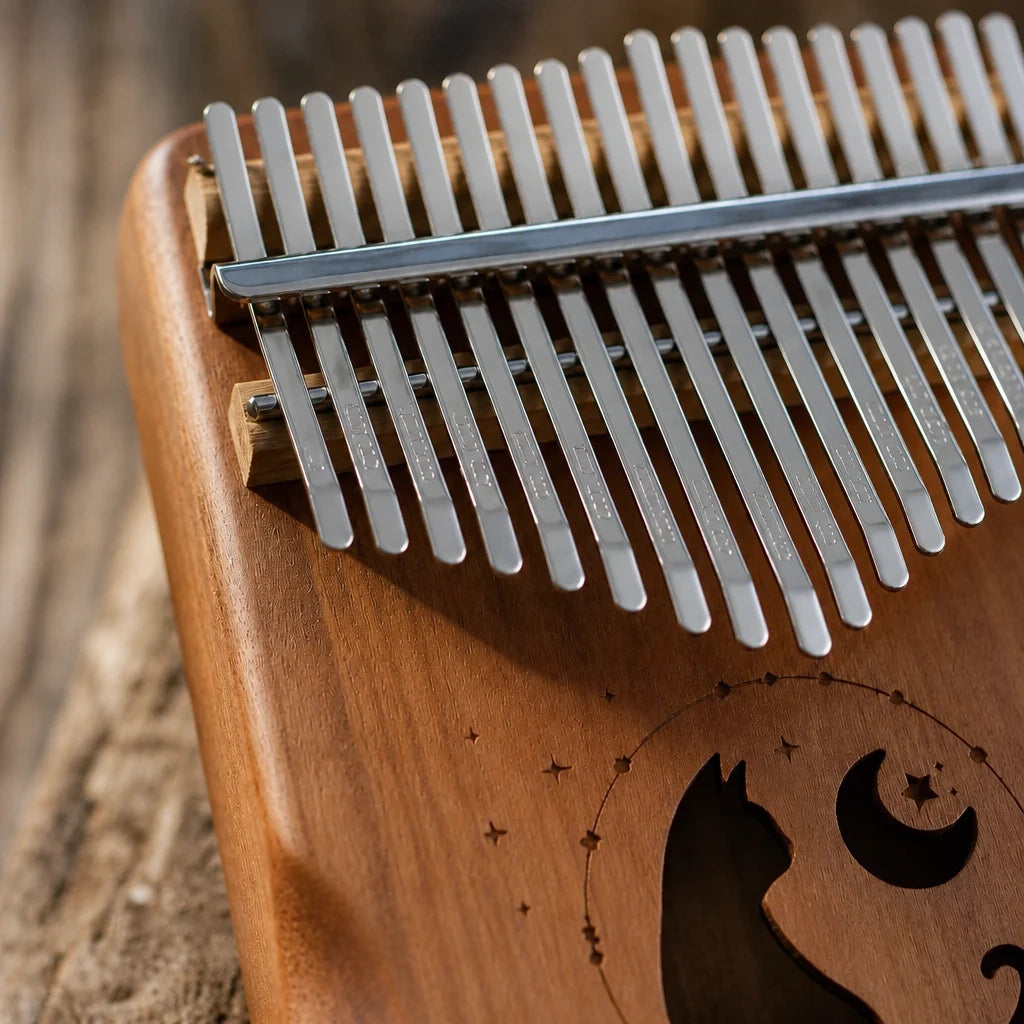 Kalimba 17 Noten Mahagoni massiv – Metall-Lamellen