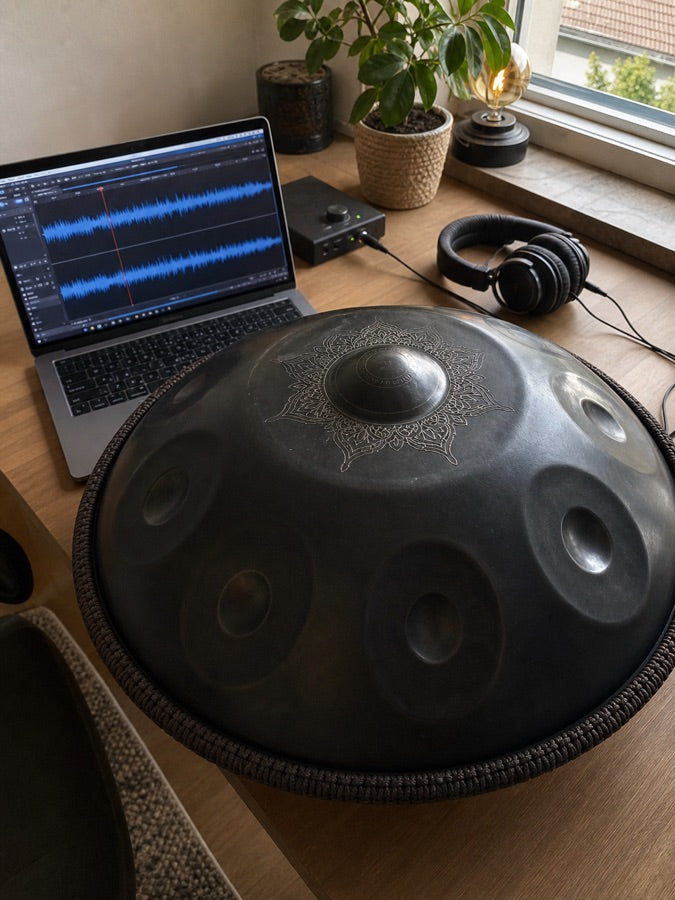 Kundenfoto einer Handpan auf Holzboden