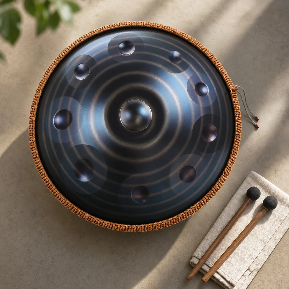 Handpan D-Moll 9–12 Noten – Edelstahl & nitrierter Stahl