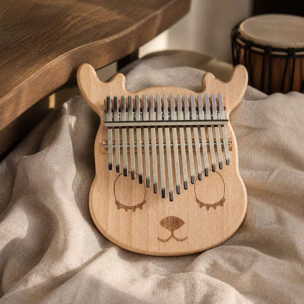 Kalimba 17 Tasten - Akazienholz, Hirsch-Design - 05 Stimmungsbild
