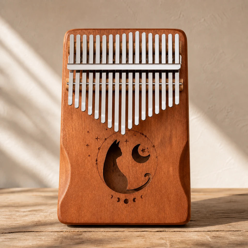 Kalimba 17 Tasten - Mahagoni, Sternenhimmel-Design - Variante 2 - Hauptansicht