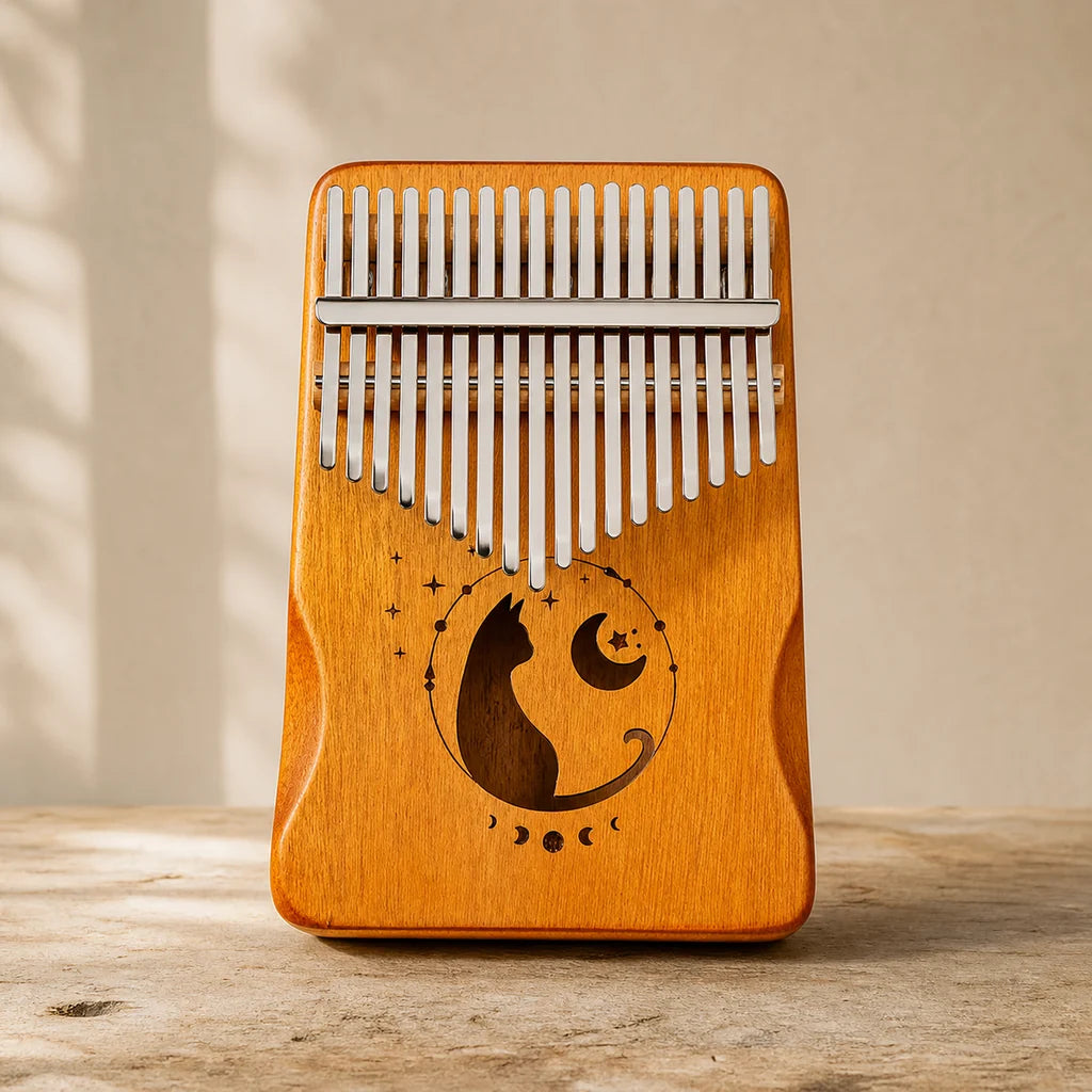 Kalimba 17 Tasten - Mahagoni, Sternenhimmel-Design - Variante 3 - Hauptansicht