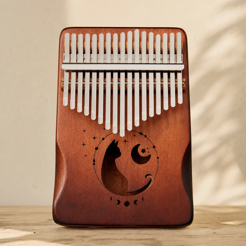 Kalimba 17 Tasten - Mahagoni, Sternenhimmel-Design - Variante 4 - Hauptansicht