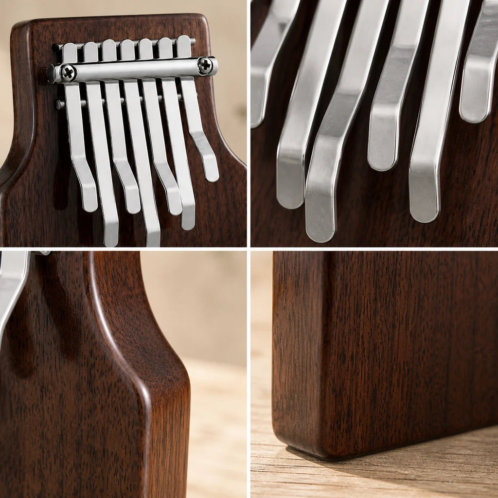Kalimba 7 Tasten - Walnussholz, für Kinder ab 3 - 04 Details