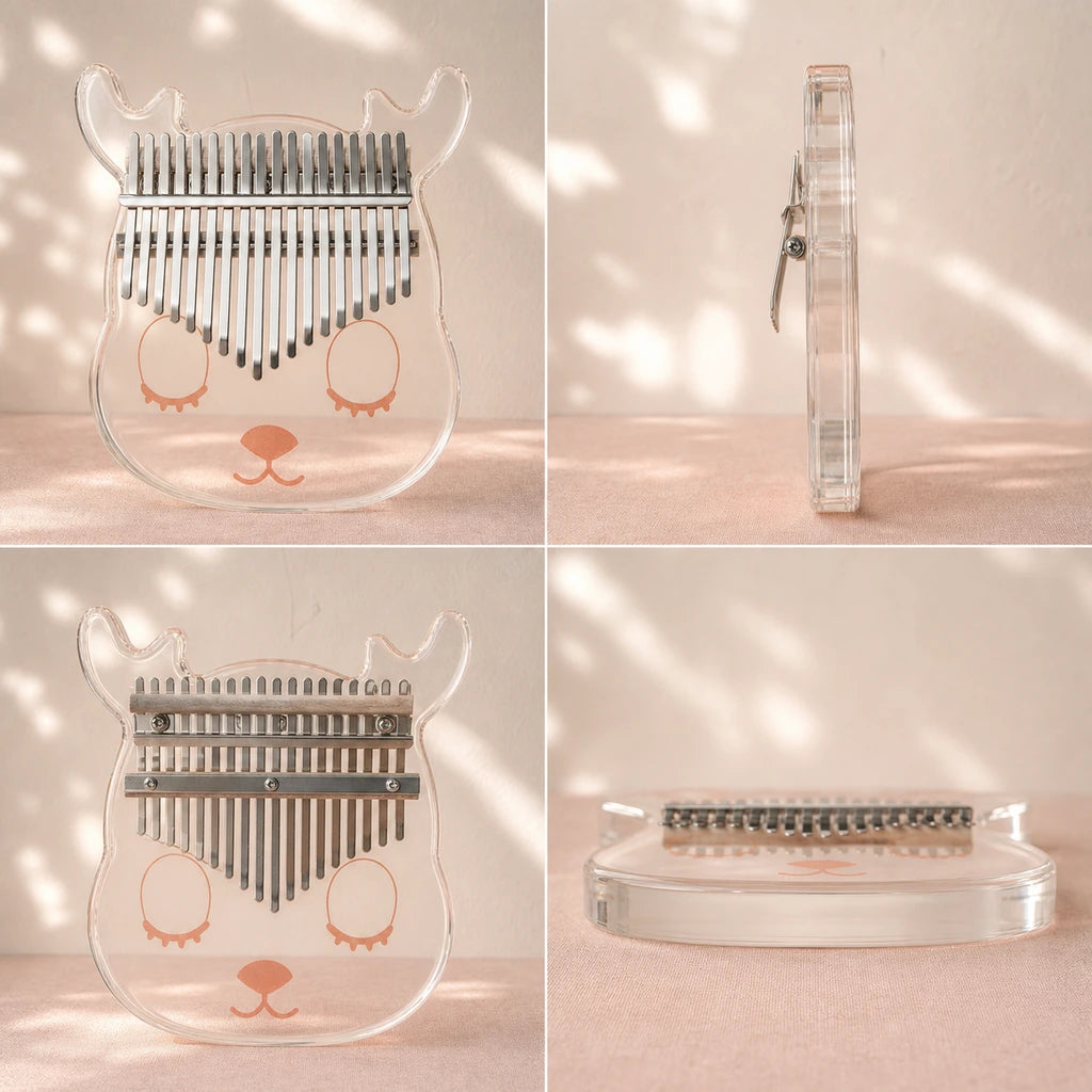 Kalimba 17 oder 21 Tasten - Acryl, Transparent - 03 technische Ansichten