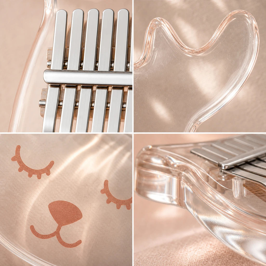 Kalimba 17 oder 21 Tasten - Acryl, Transparent - 04 Details