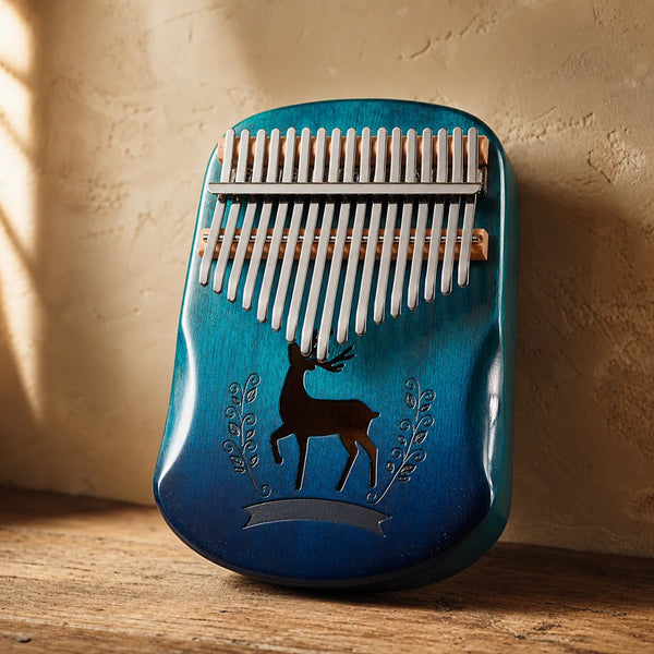 Kalimba 17 Tasten - Mahagoni, Blau - 01 Hauptansicht
