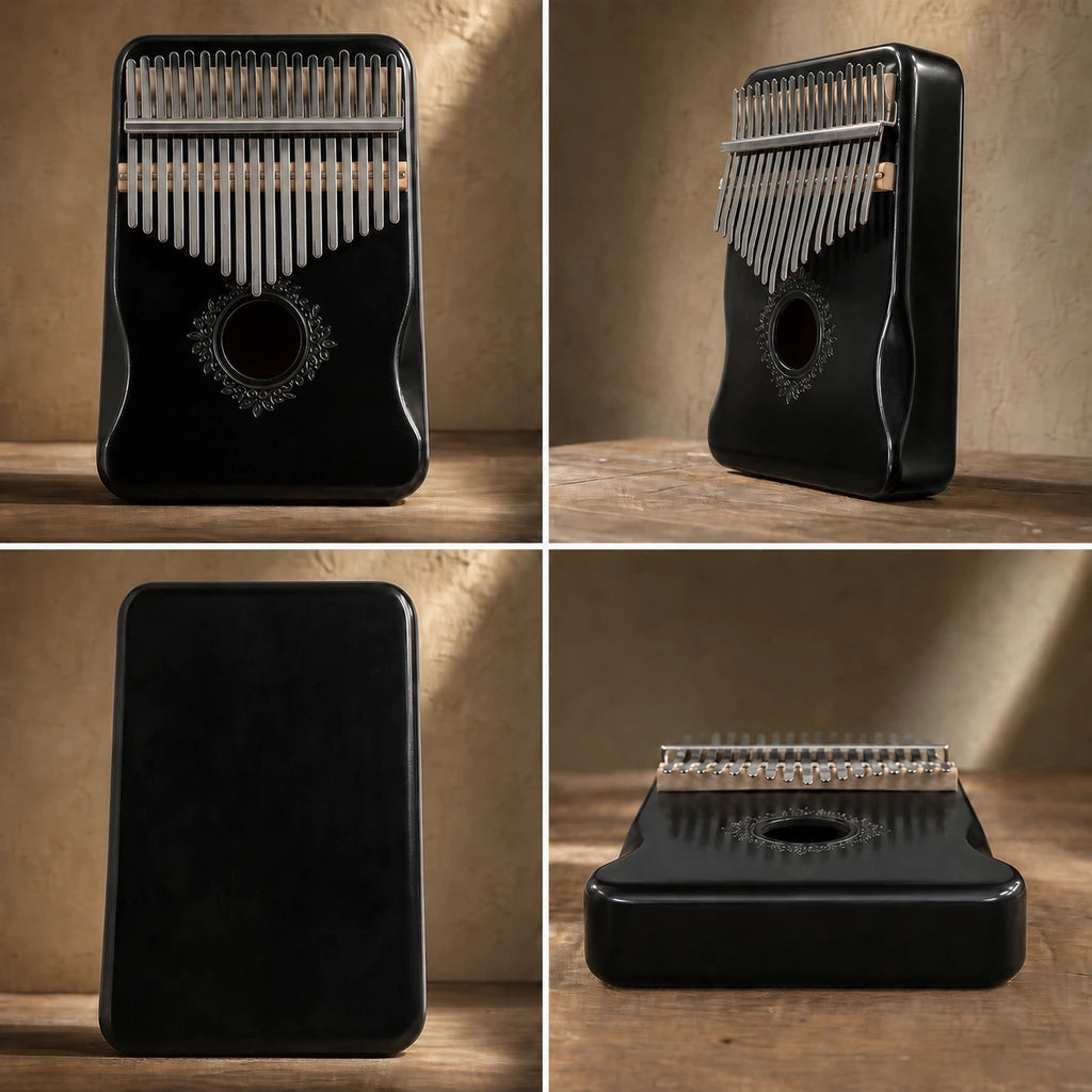 Kalimba 17 Tasten - Mahagoni, Afrika-Edition - 03 technische Ansichten