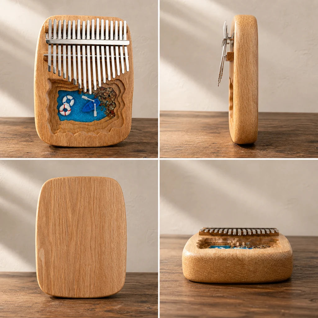 Mbira 17 Tasten - Mahagoni, Afrika-Edition - Kalimba - 03 technische Ansichten