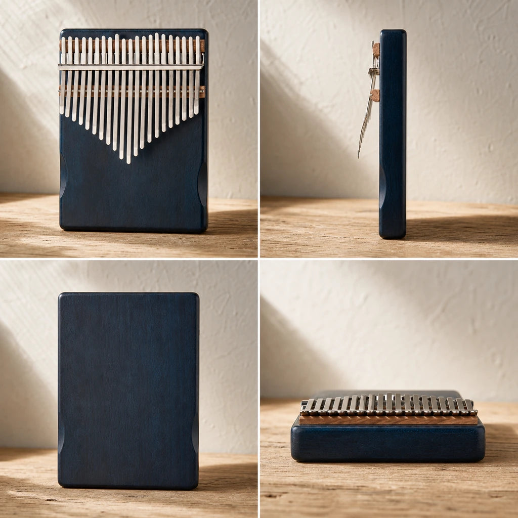Kalimba 21 Tasten - Mahagoni Standard - 03 technische Ansichten