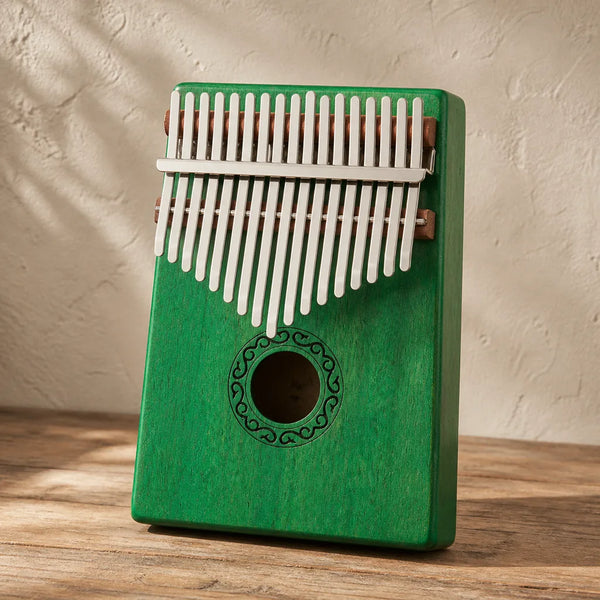 Kalimba 17 Tasten - Mahagoni, Grün - 01 Hauptansicht