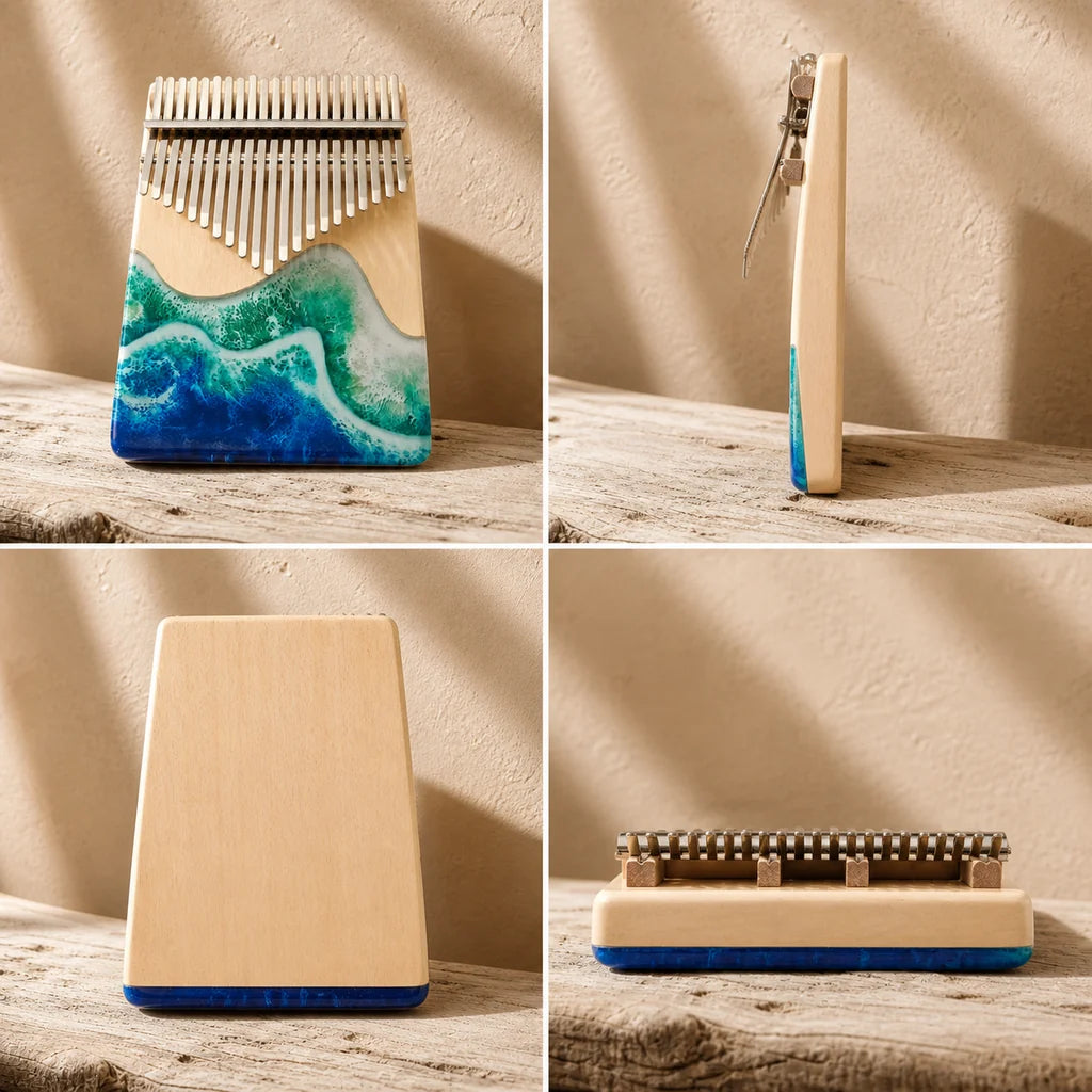 Kalimba 17 Tasten - Epoxidharz, Idiophon - 03 technische Ansichten