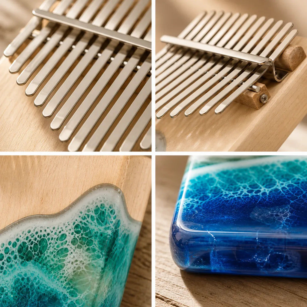 Kalimba 17 Tasten - Epoxidharz, Idiophon - 04 Details