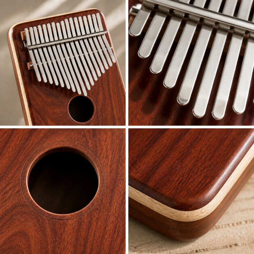 Kalimba 17 Tasten - Rotes Sandelholz - 04 Details