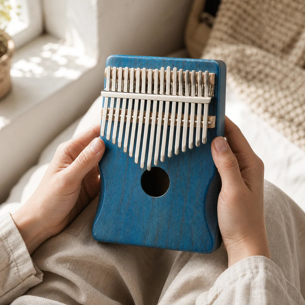 Kalimba 17 Tasten - Akazienholz, für Musiktherapie - 02 Anwendung