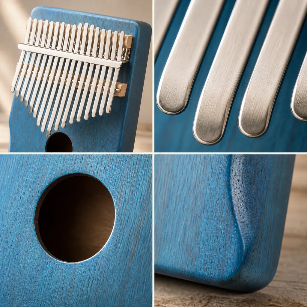 Kalimba 17 Tasten - Akazienholz, für Musiktherapie - 04 Details