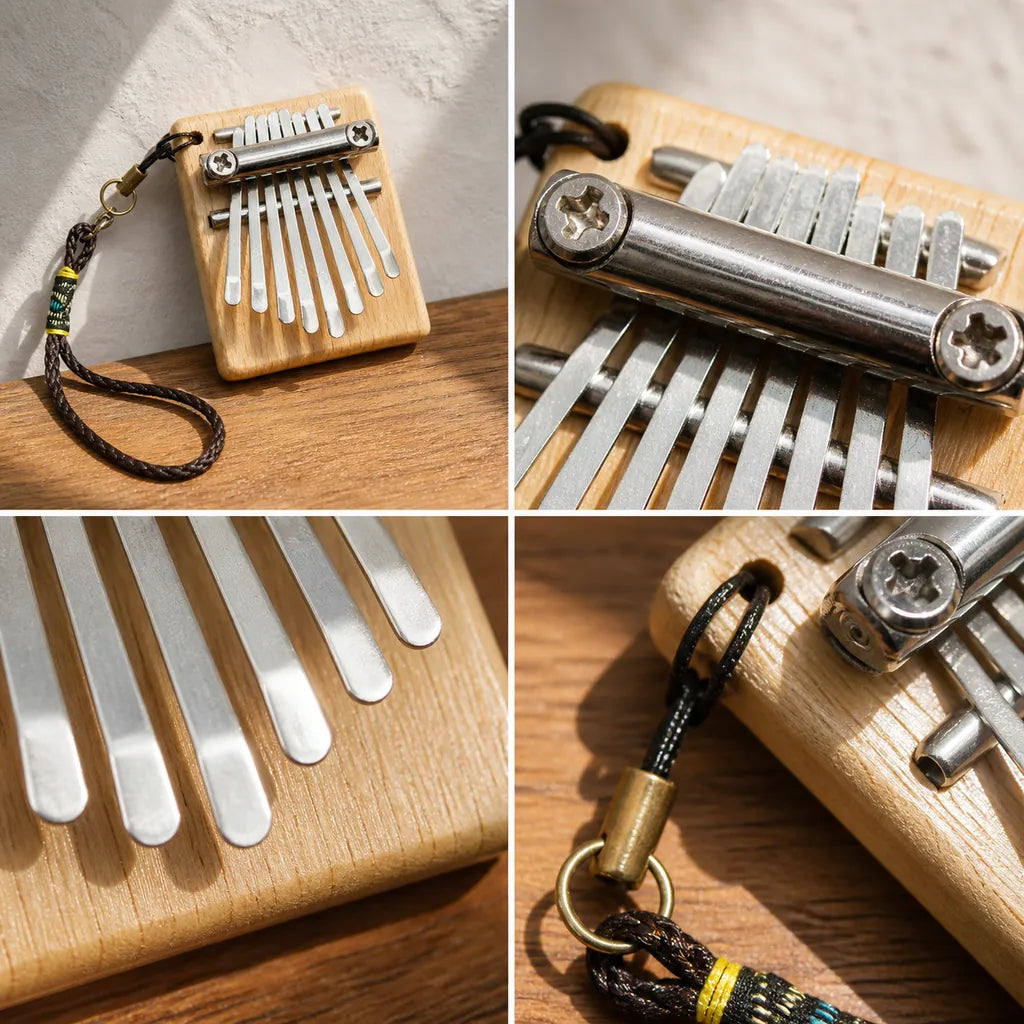 Kalimba 8 Tasten - Walnussholz, Mini - 04 Details