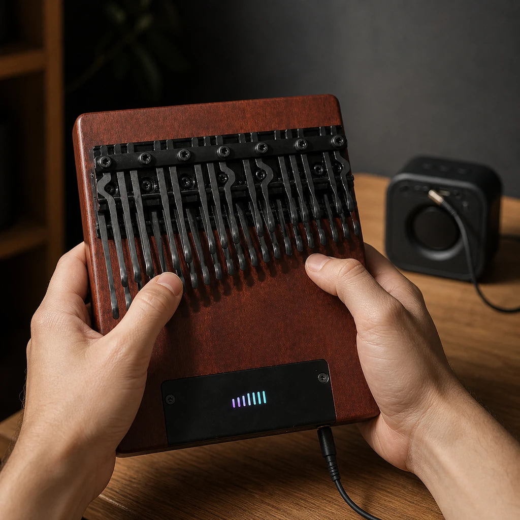 Kalimba 36 Tasten - mit Tonabnehmer - 02 Anwendung