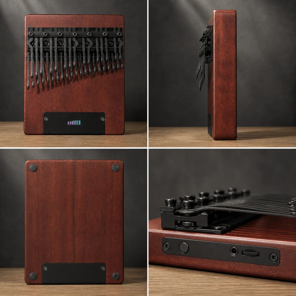 Kalimba 36 Tasten - mit Tonabnehmer - 03 technische Ansichten