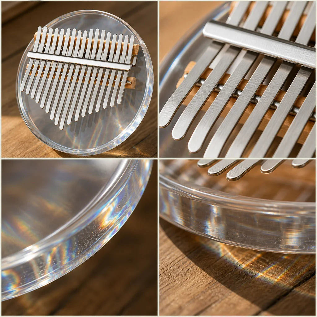 Kalimba 17 Tasten - Acryl, Rund - 04 Details