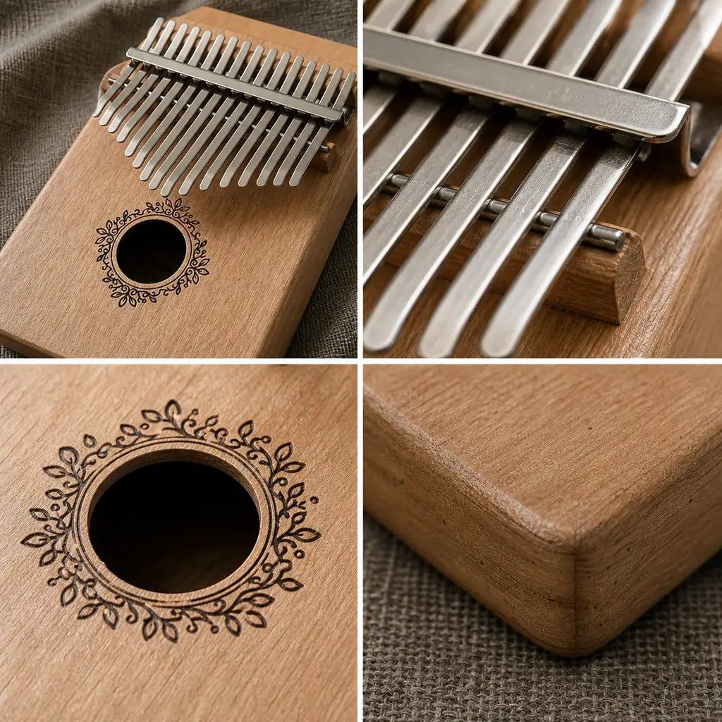 Kalimba 17 Tasten - Mahagoni, für Entspannung - 04 Details