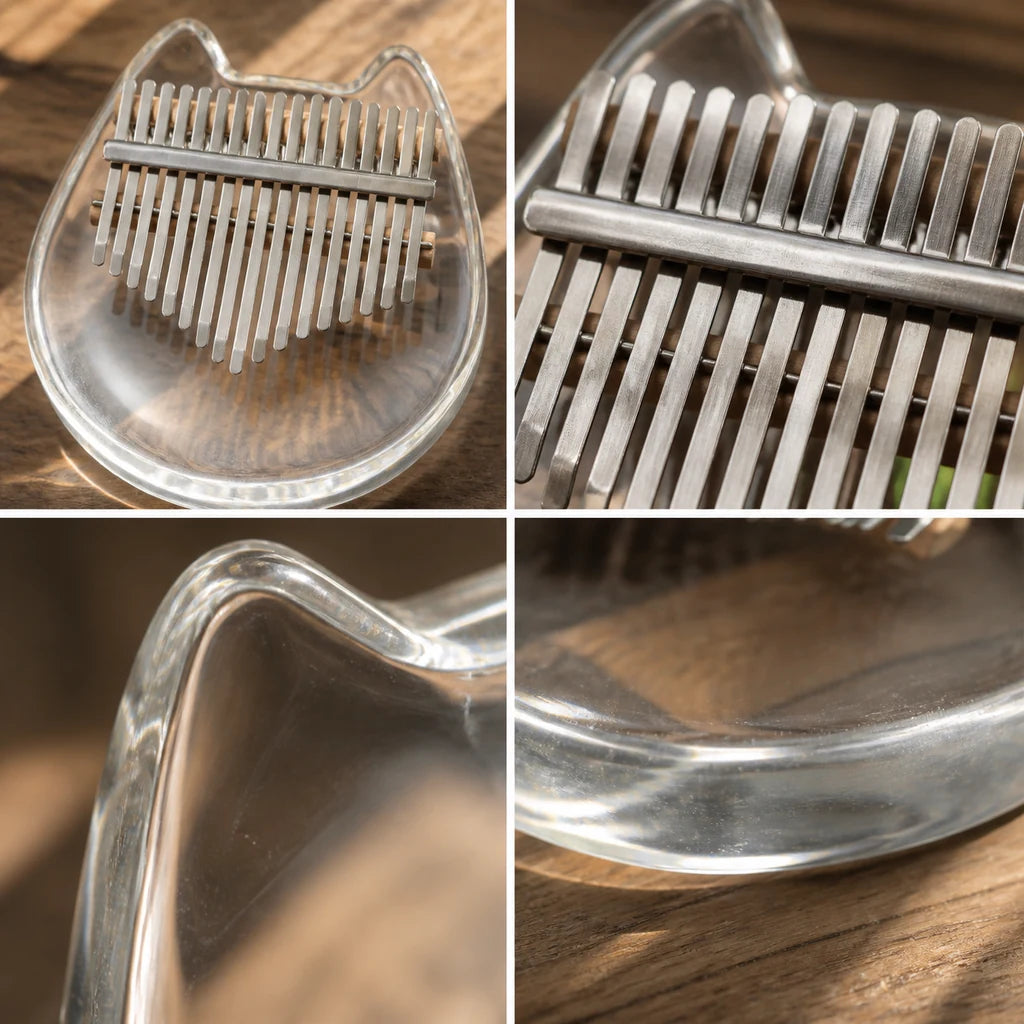 Kalimba 17 Tasten - Katzen-Motiv - 04 Details