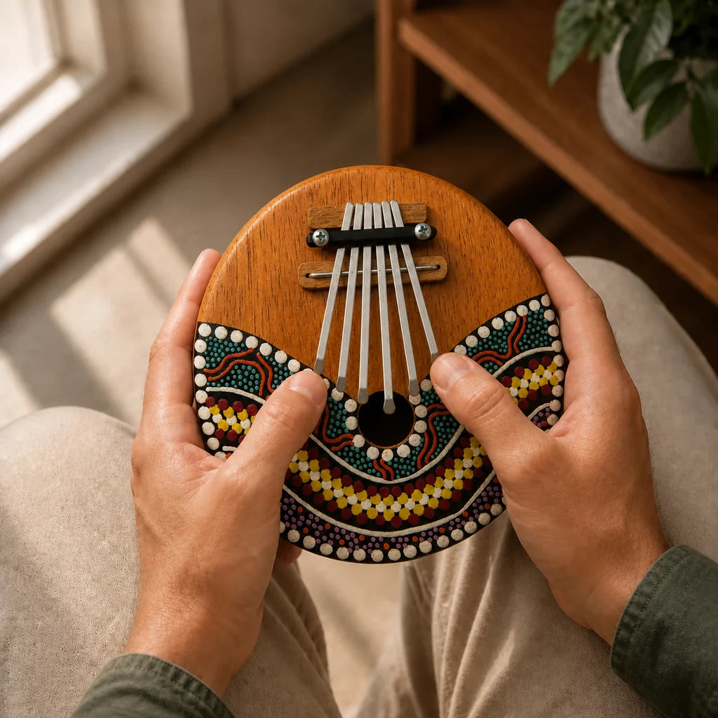 Kalimba 7 Tasten - Kokosnuss - 02 Anwendung