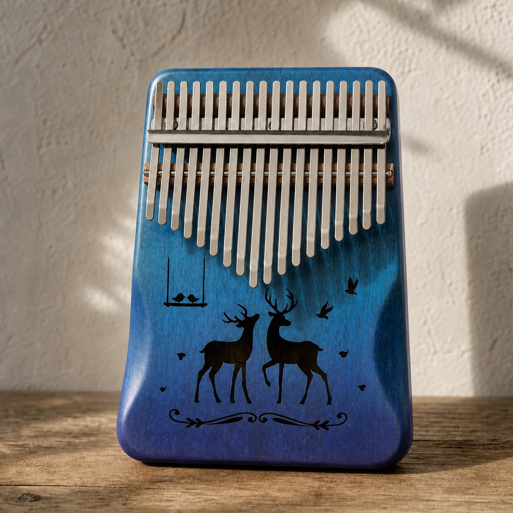 Kalimba 17 Tasten - Mahagoni, in 4 Farben - Variante 2 - Hauptansicht