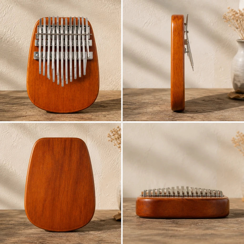 Kalimba 24 Tasten - Chromatisch, 2 Ebenen - 03 technische Ansichten