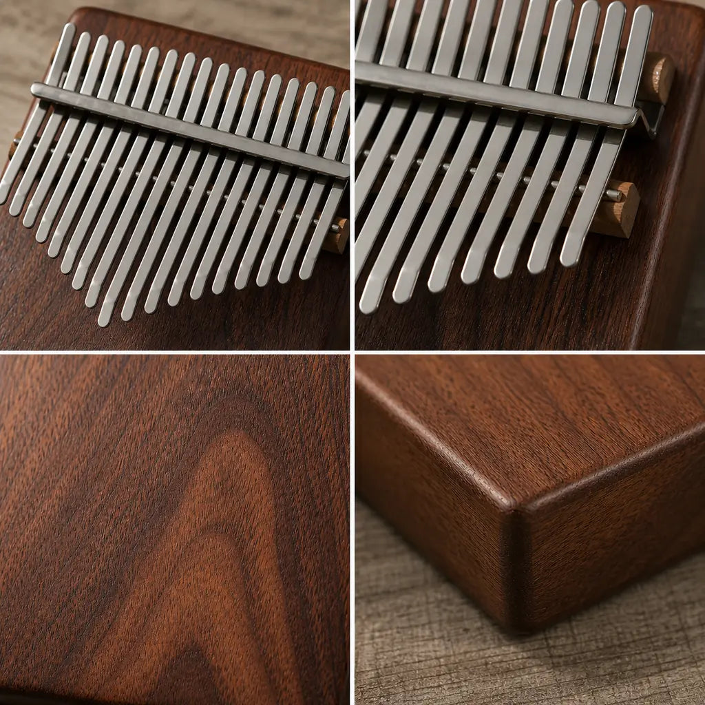 Kalimba 17 Tasten - Walnussholz, Handgefertigt - 04 Details