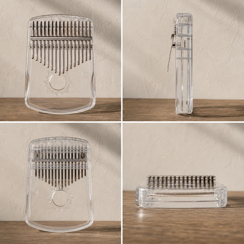 Kalimba 17 Tasten - Acryl Klassik - 03 technische Ansichten