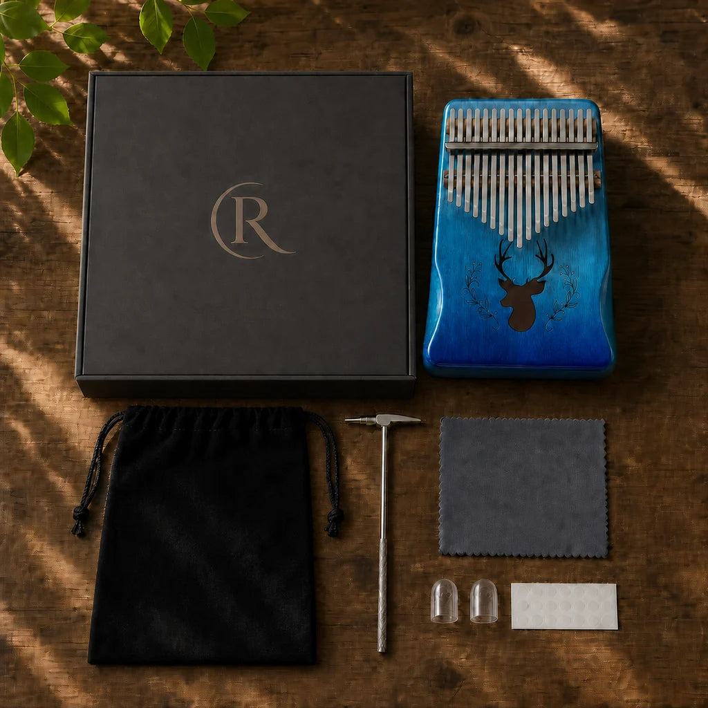 Kalimba 17 Tasten - Mahagoni Premium - 05 Lieferumfang