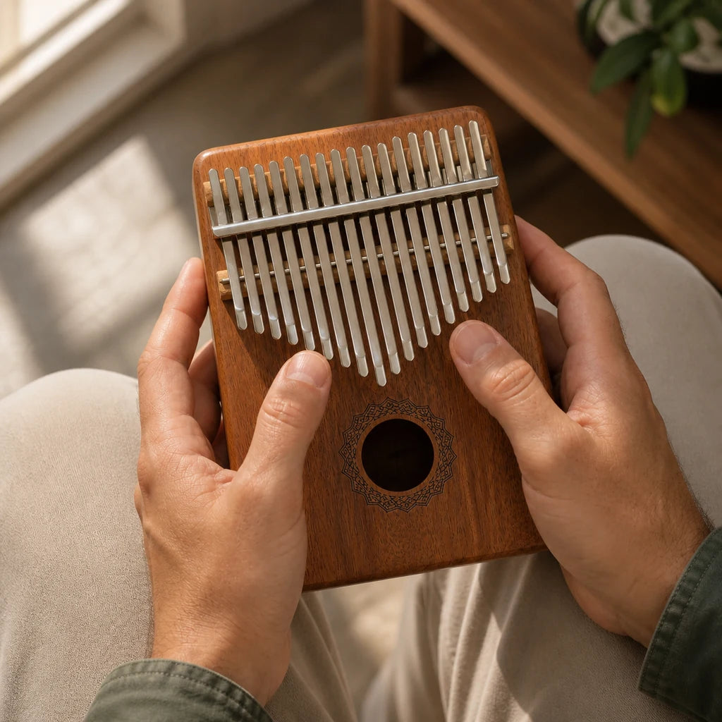Kalimba 17 Tasten - Mahagoni, Klassik Edition - Holz - Anwendung