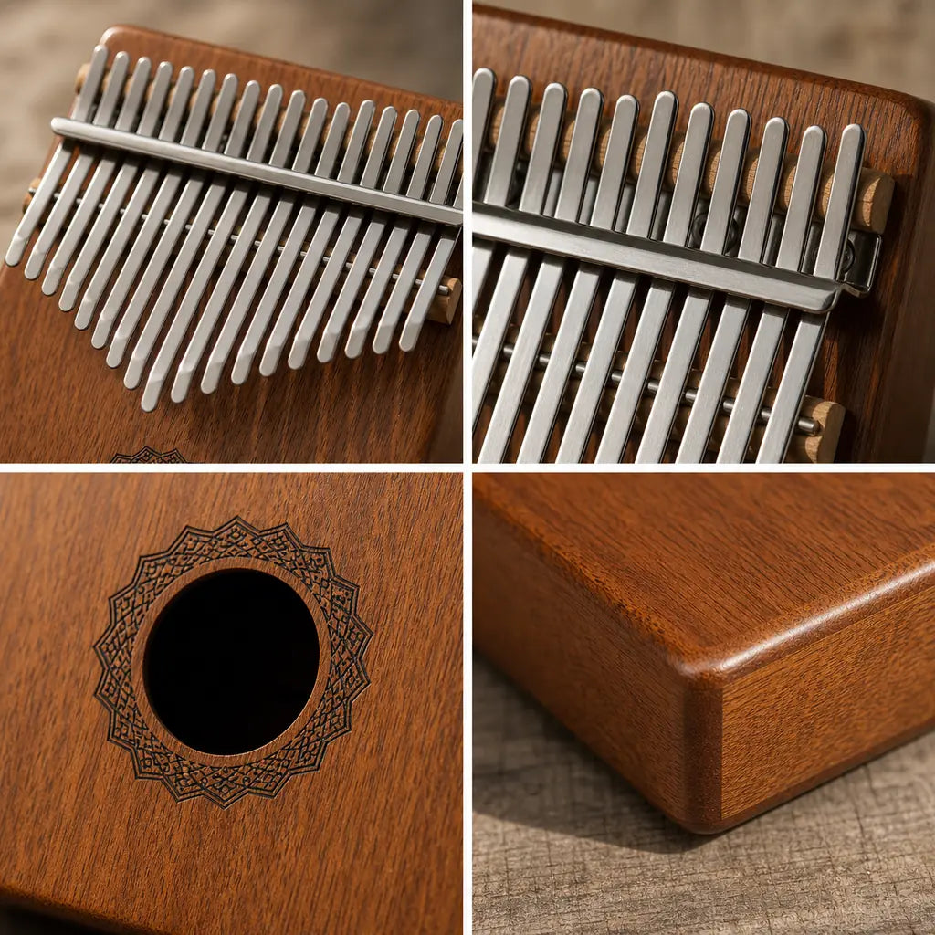 Kalimba 17 Tasten - Mahagoni, Klassik Edition - Holz - Details