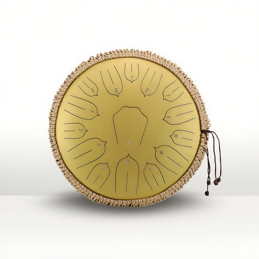 Tongue drum 15 notes Ré 440Hz 33cm acier – Resonance Handpan