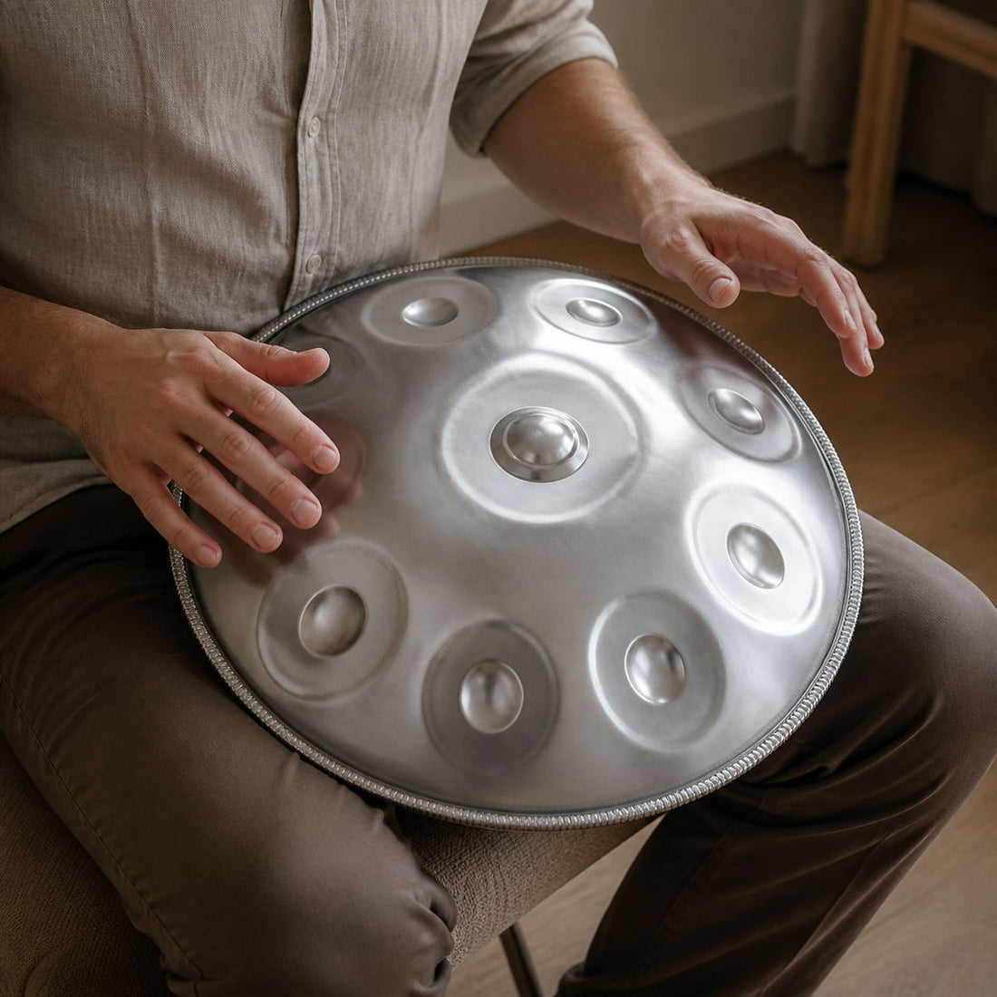 Handpan Air Kurd oder Keltisch D-Moll 9–10 Noten – handgestimmt