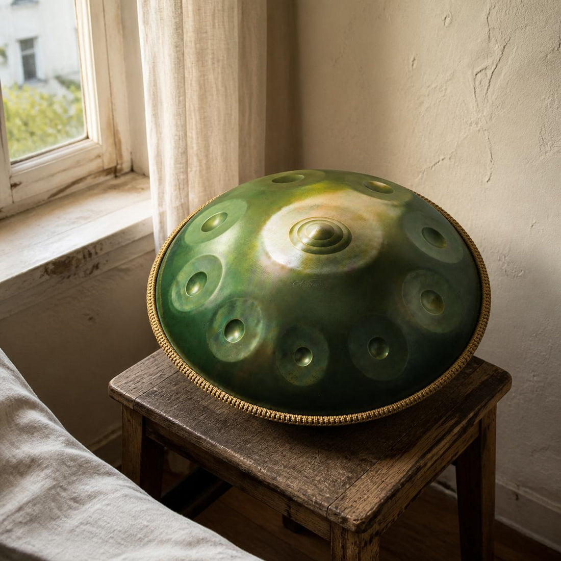 Handpan Emerald D Minor 10 Notes - Green