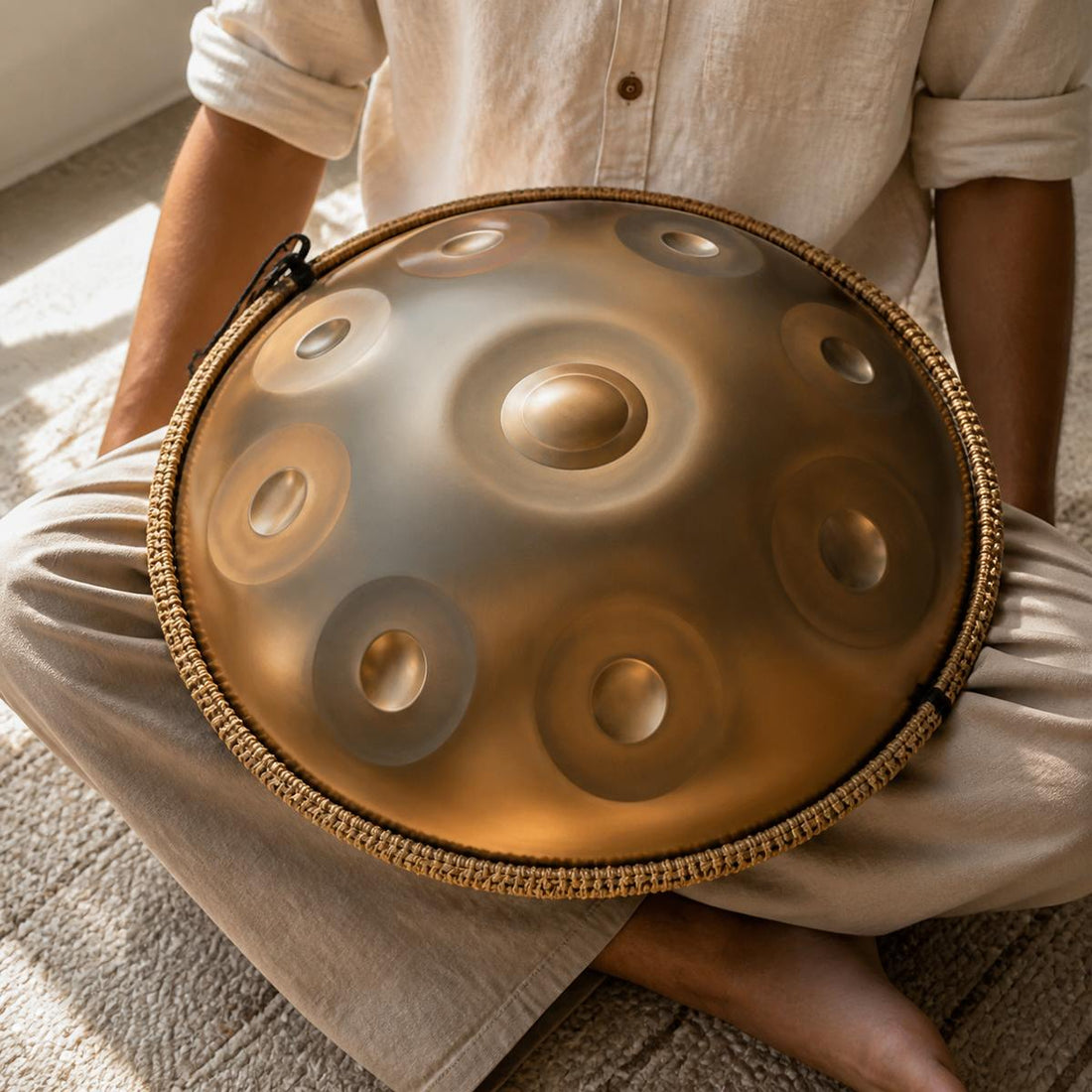Handpan Kurd D-Moll 17 Noten doppelseitig – mit Gong-Skala