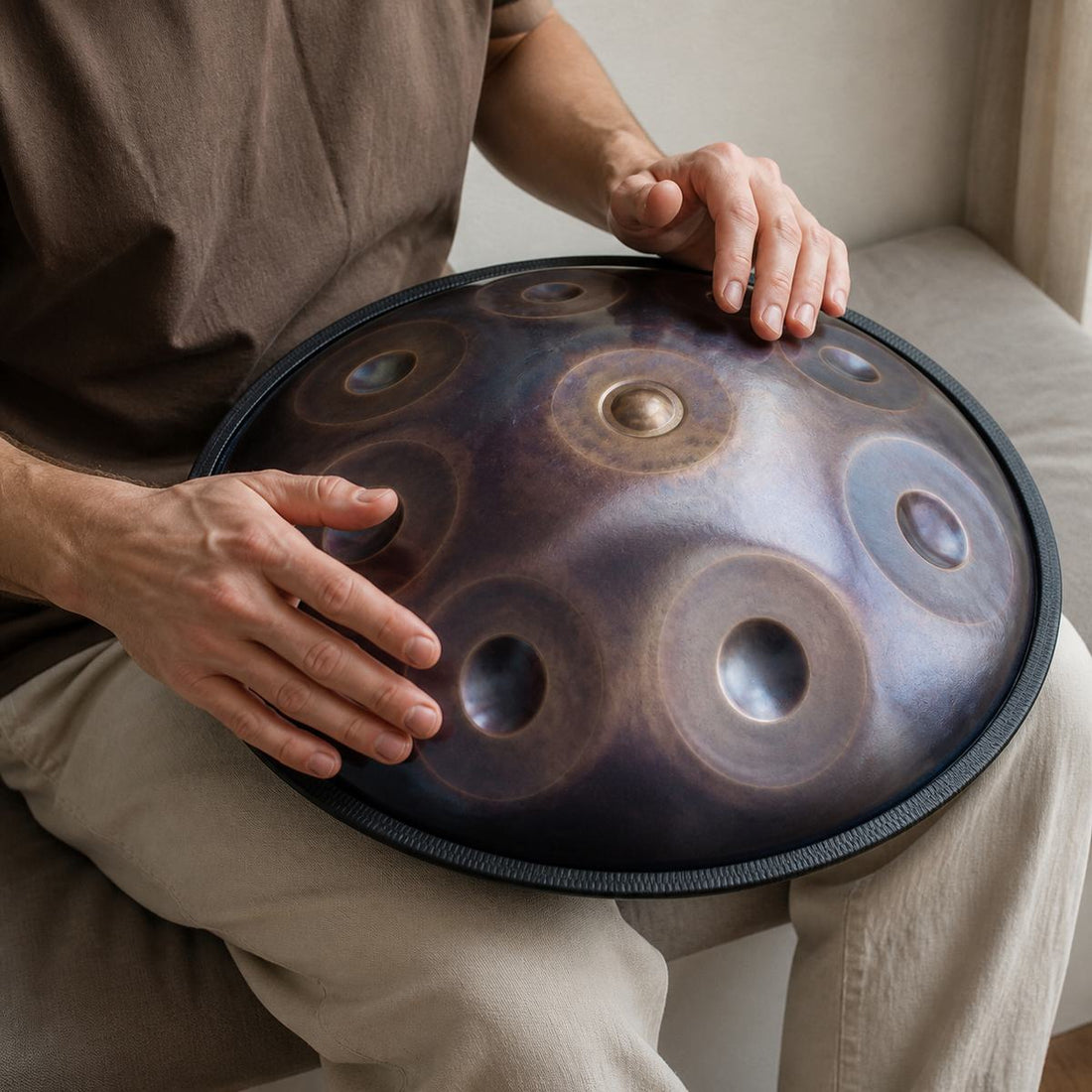 Handpan Galaxy Kurd D Minor 10 Notes - Purple Gradient