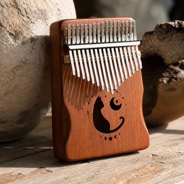 Kalimba 17 Noten Mahagoni massiv – Metall-Lamellen