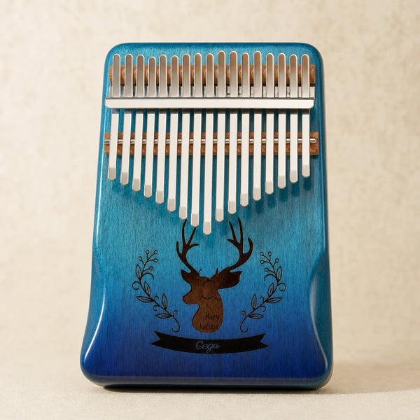 Kalimba 17 Tasten - Mahagoni, Rentier-Design - Bild 1 von 5