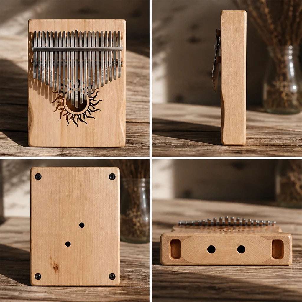 Kalimba 21 Noten Ahornholz massiv – Metall-Lamellen