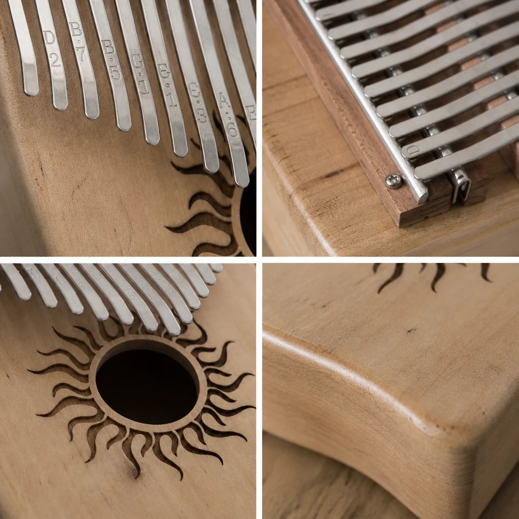 Kalimba 21 Noten Ahornholz massiv – Metall-Lamellen