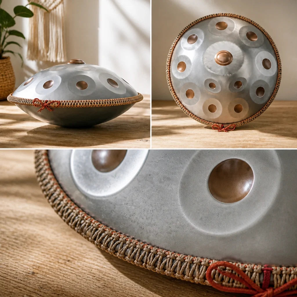Handpan D Minor 9–12 Notes – Stainless Steel Satin